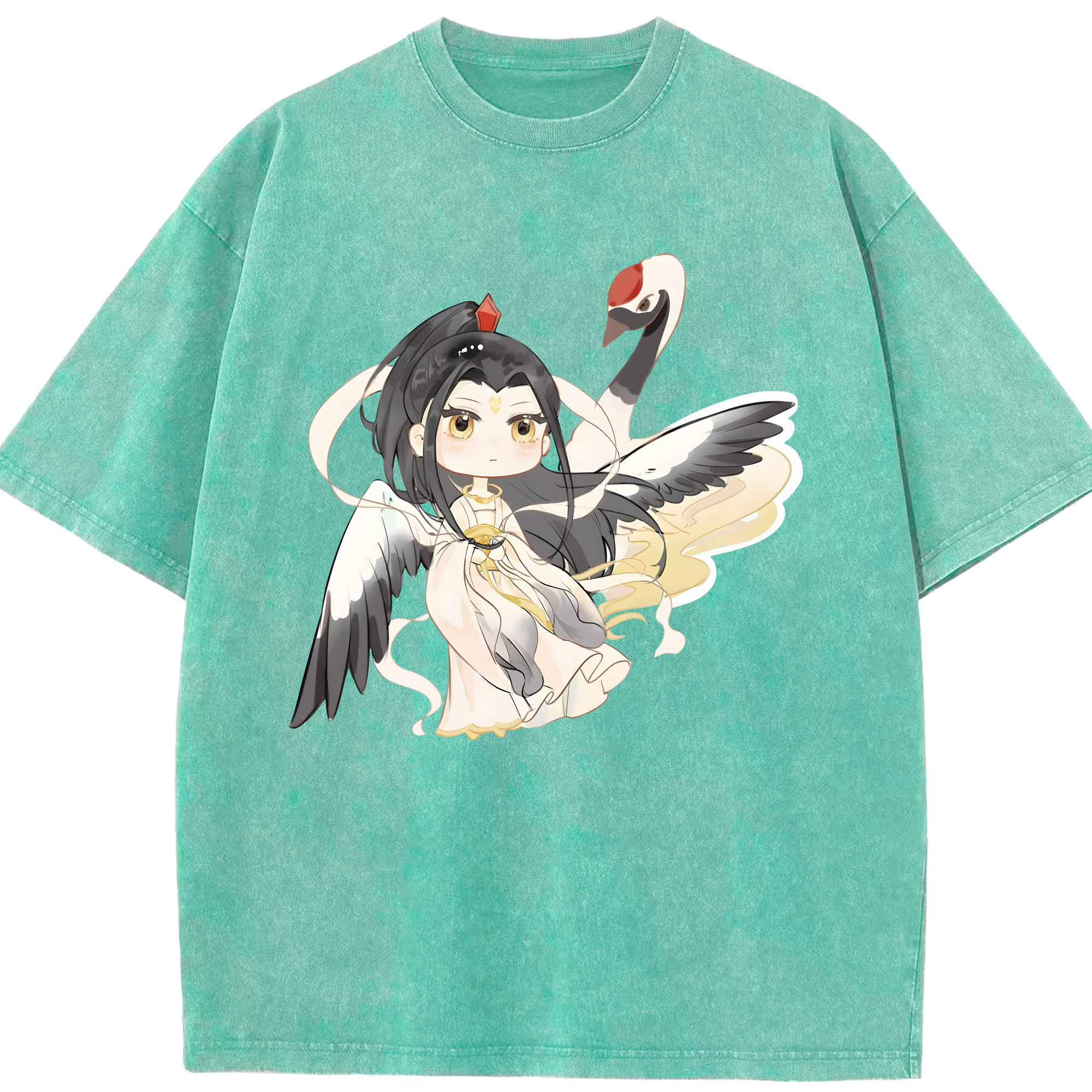 （画像用） Ne Zha 2 ナタ 魔童の大暴れ 綿100% ヴィンテージ風 半袖Tシャツ（フロントプリント）